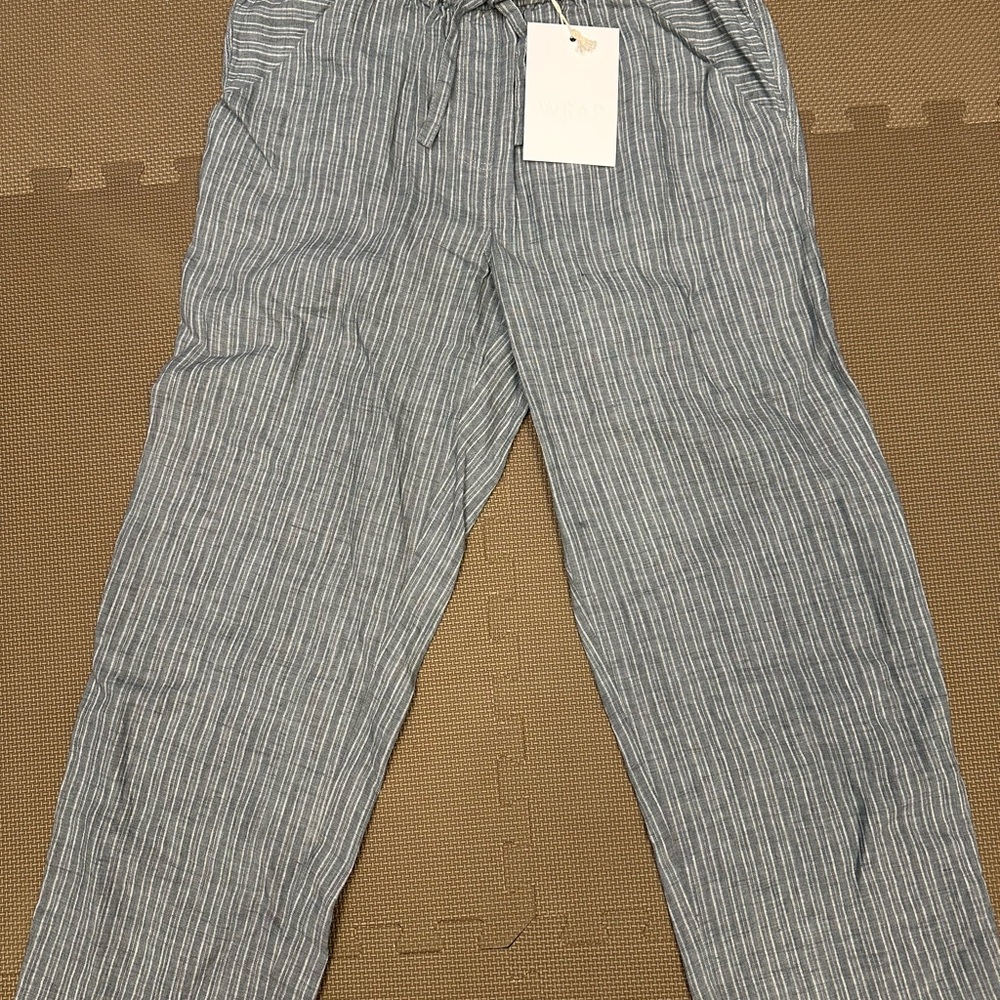 Wrap London Womens Blue Striped Joggers